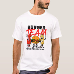 T-shirt 👨 Équipe Burger Créative Uniforme de Personnel de
