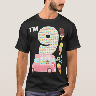 T-shirt Équipe camion de glace d'anniversaire 9 ans Je sui