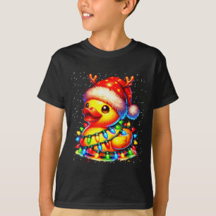 T-shirt Équipe Canard en Caoutchouc Lumière de Noël Renne