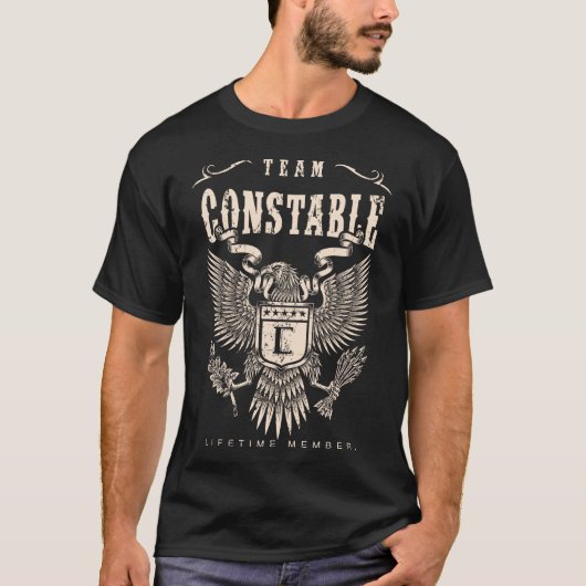 T-shirt ÉQUIPE CONSTABLE Membre à vie. (Devant)