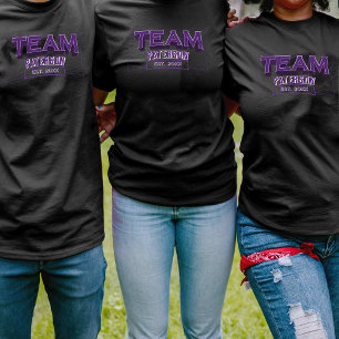 T-shirt Équipe Crew Famille Violet Vêtements de sport Nom