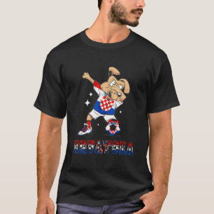 T-shirt Équipe croate de football Chien Hrvatska Drapeau C
