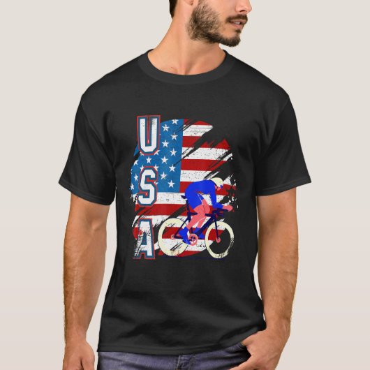 T-shirt Équipe cycliste américaine de cyclisme (Devant)