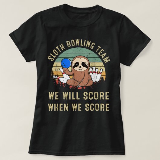 T-shirt Équipe cycliste Sloth Bowling (Design devant)