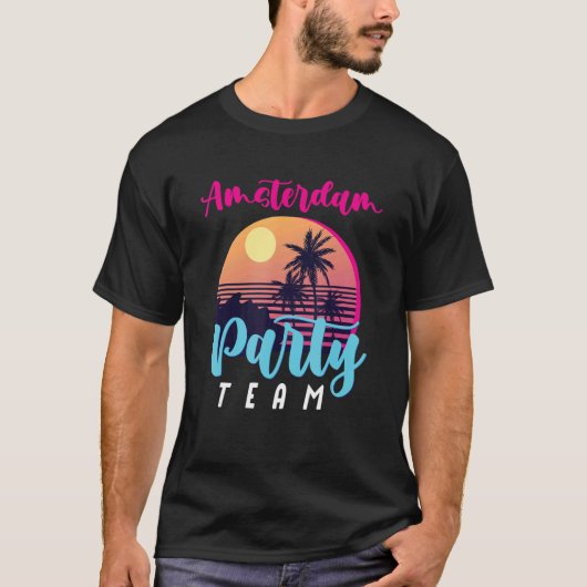 T-shirt Équipe d'Amsterdam Party Vacances (Devant)