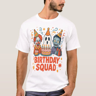 T-shirt Équipe d'anniversaire Halloween Clown Effrayant Fa