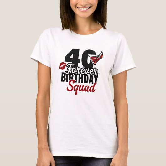 T-shirt Équipe d'anniversaire pour toujours 40e (Devant)