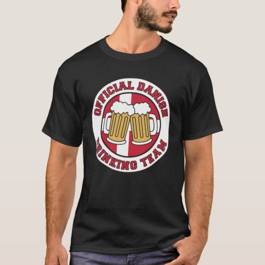 T-shirt Équipe danoise de boisson officielle (Devant)