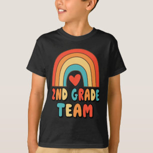 T-shirt Équipe de 2e année - Enseignant Cœur Arc-en-ciel R