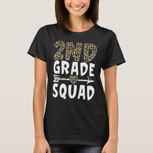 T-shirt Équipe de 2e année Léopard Enseignant de deuxième (Devant)