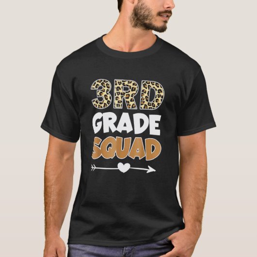 T-shirt Équipe de 3e année Léopard Enseignant de troisième (Devant)