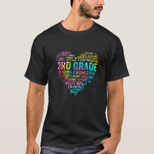 T-shirt Équipe de 3e année Tie Dye Heart Retour à l'école