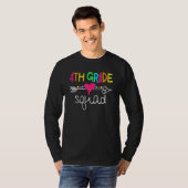 T-shirt Équipe de 4e année Quatrième enseignant étudiant É (Devant entier)