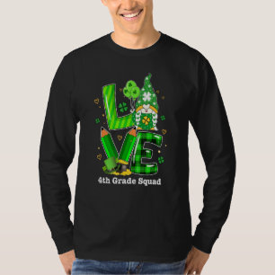 T-shirt Équipe de 4e année Rainbow Gnome Happy St patrick