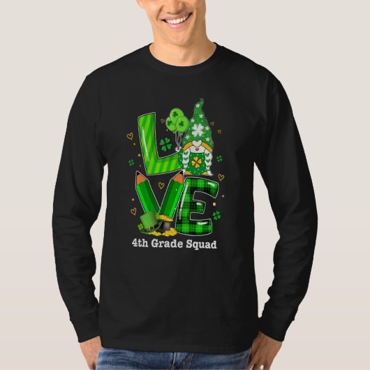 T-shirt Équipe de 4e année Rainbow Gnome Happy St patrick (Devant)