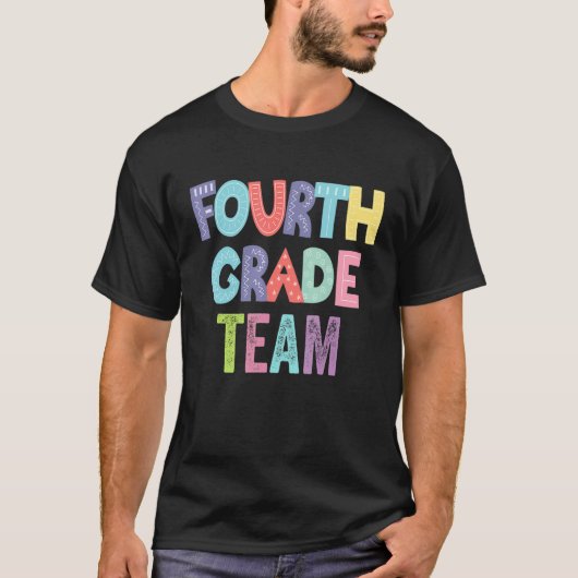 T-shirt Équipe de 4e année Retour à l'école Enseignant (Devant)