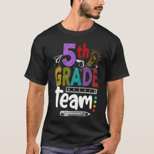 T-shirt Équipe De 5E Année Heureux Premier Jour D'École Re