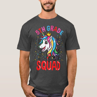 T-shirt Équipe de 5e année Unicorn Girls Retour à l'école 