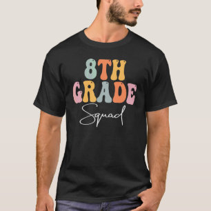 T-shirt Équipe de 8e année Rétro Groovy Femmes Heureux Pre