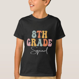 T-shirt Équipe de 8e année Rétro Groovy Femmes Heureux Pre