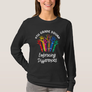 T-shirt Équipe de 9e année qui accepte les différences Aut