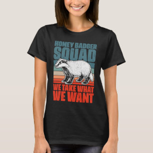 T-shirt Équipe De Badger De Miel Rétro Pour Le Miel Fanati