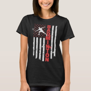 T-shirt Équipe de badminton Drapeau américain Usa Badminto