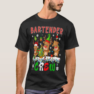 T-shirt Équipe de barmans trois mignons Elf Père Noël renn