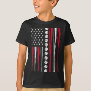 T-shirt Équipe de baseball Drapeau Américain Hommes Garçon