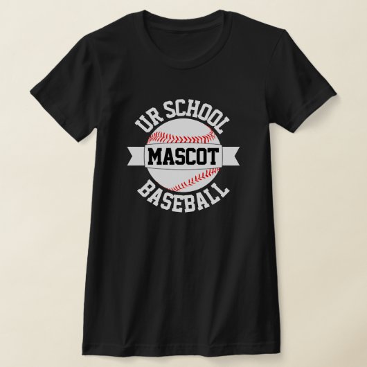 T-shirt Équipe de baseball / Nom de l'école & Mascotte T-s (Poser)