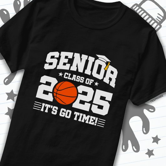 T-shirt Équipe de basket-ball Classe 2025 Graduation Senio