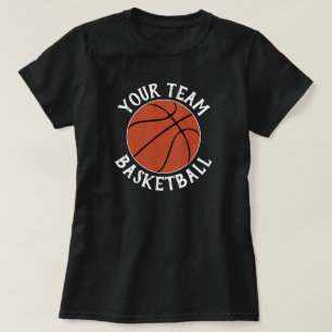 T-shirt Équipe de basket-ball féminin, Nom du joueur et Nu