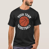 T-shirt Équipe de basket-ball personnalisée, nom et numéro (Devant)