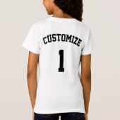 T-Shirt Équipe de basket-ball rose Nom, joueur et nombre d (Dos)