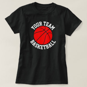 T-shirt Équipe de basket-ball rouge, Joueur et maillot num