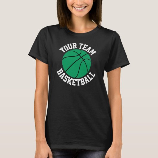 T-shirt Équipe de basket-ball verte, Joueuse, Nombre Chemi (Devant)