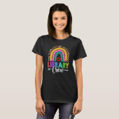 T-shirt Équipe de bibliothèque Rainbow Leopard enseignant (Devant entier)