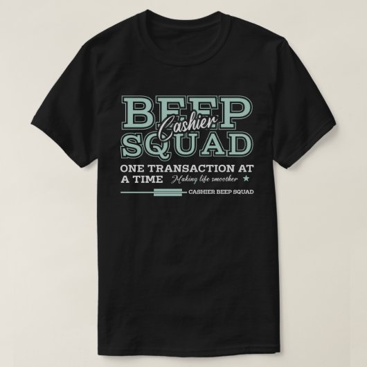T-shirt Équipe de bip de caissier (Design devant)