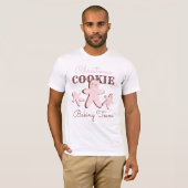 T-shirt Équipe de biscuits au gingembre de Noël rose pour (Devant entier)
