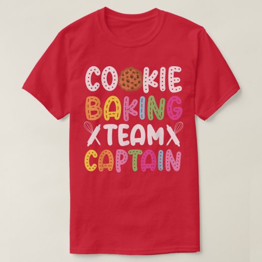T-shirt Équipe de biscuits cuits cuits cuits capitaine Équ (Design devant)