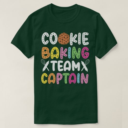 T-shirt Équipe de biscuits cuits cuits cuits capitaine Équ (Design devant)