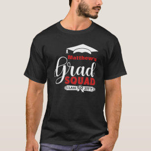 T-shirt Équipe de Black Graduation Men's White and Red Te