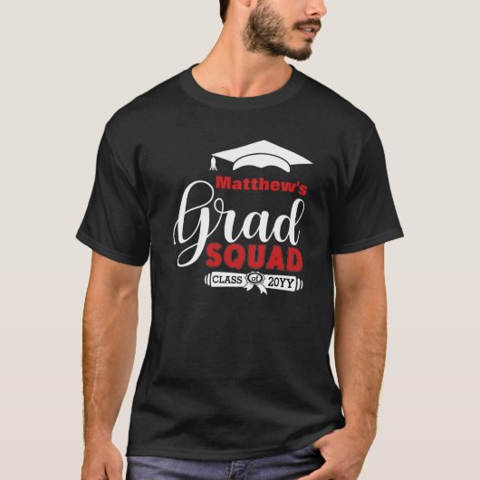 T-shirt Équipe de Black Graduation Men's White and Red Tex (Devant)