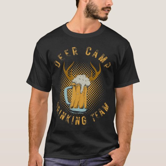 T-shirt Équipe de Boisson du camp de cerfs - Chasse amusan (Devant)