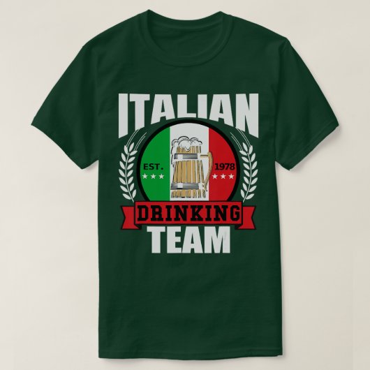 T-shirt Équipe de boisson italienne Funny Italie Drapeau f (Design devant)