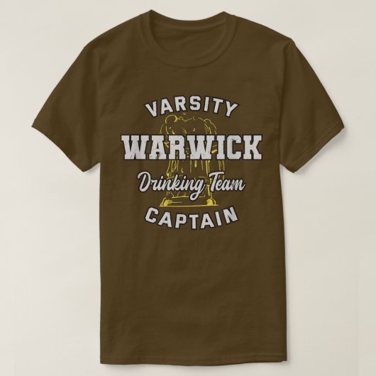 T-shirt Équipe de boisson Warwick Capitaine Rhode Island B (Design devant)