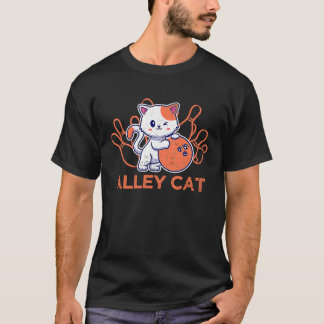 T-shirt Équipe de bowling Alley Cat Humour Chats quilles V