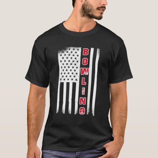 T-shirt Équipe de bowling de bowling de drapeau USA boule (Devant)