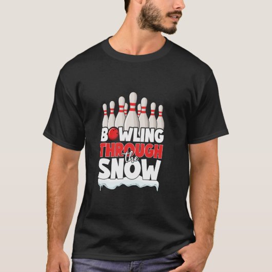 T-shirt Équipe de bowling de vacances Père Noël Bowling Fu (Devant)