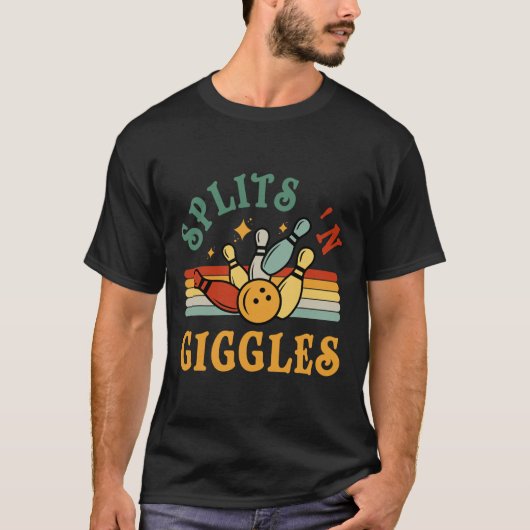 T-shirt Équipe de bowling Funny Splits n Giggles Hommes Fe (Devant)